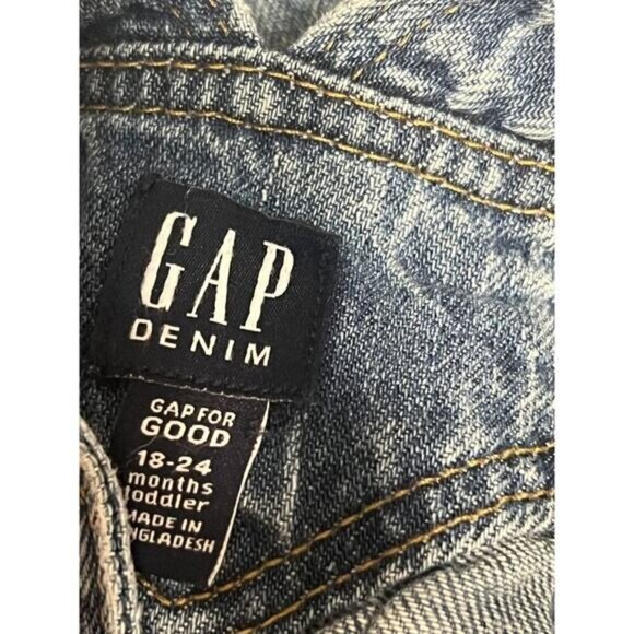Gap Denim Overalls Ruffle Strap Infant Girls Size 18-24 months Medium Wash  Exce - Picture 5 of 8
